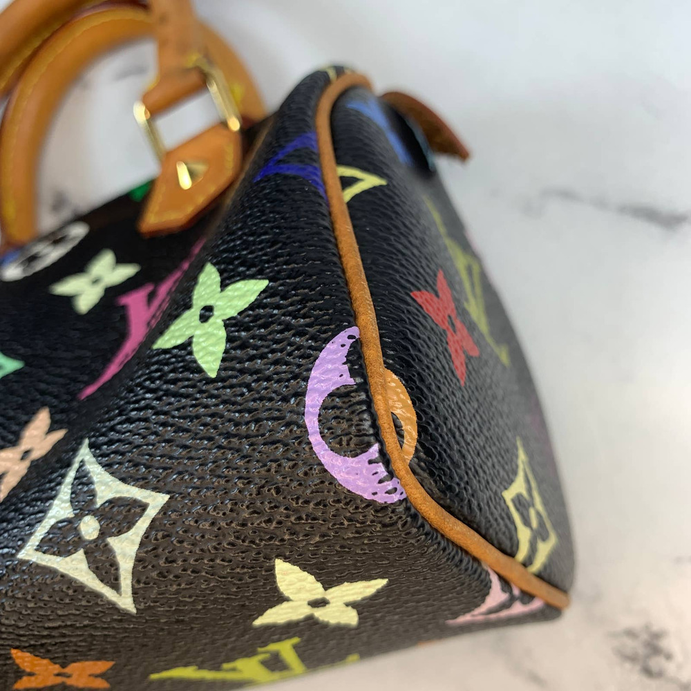❌❌ Louis Vuitton Multicolor speedy Mini HL bag Murakami Vintage black Monogram - Picture 10 of 13